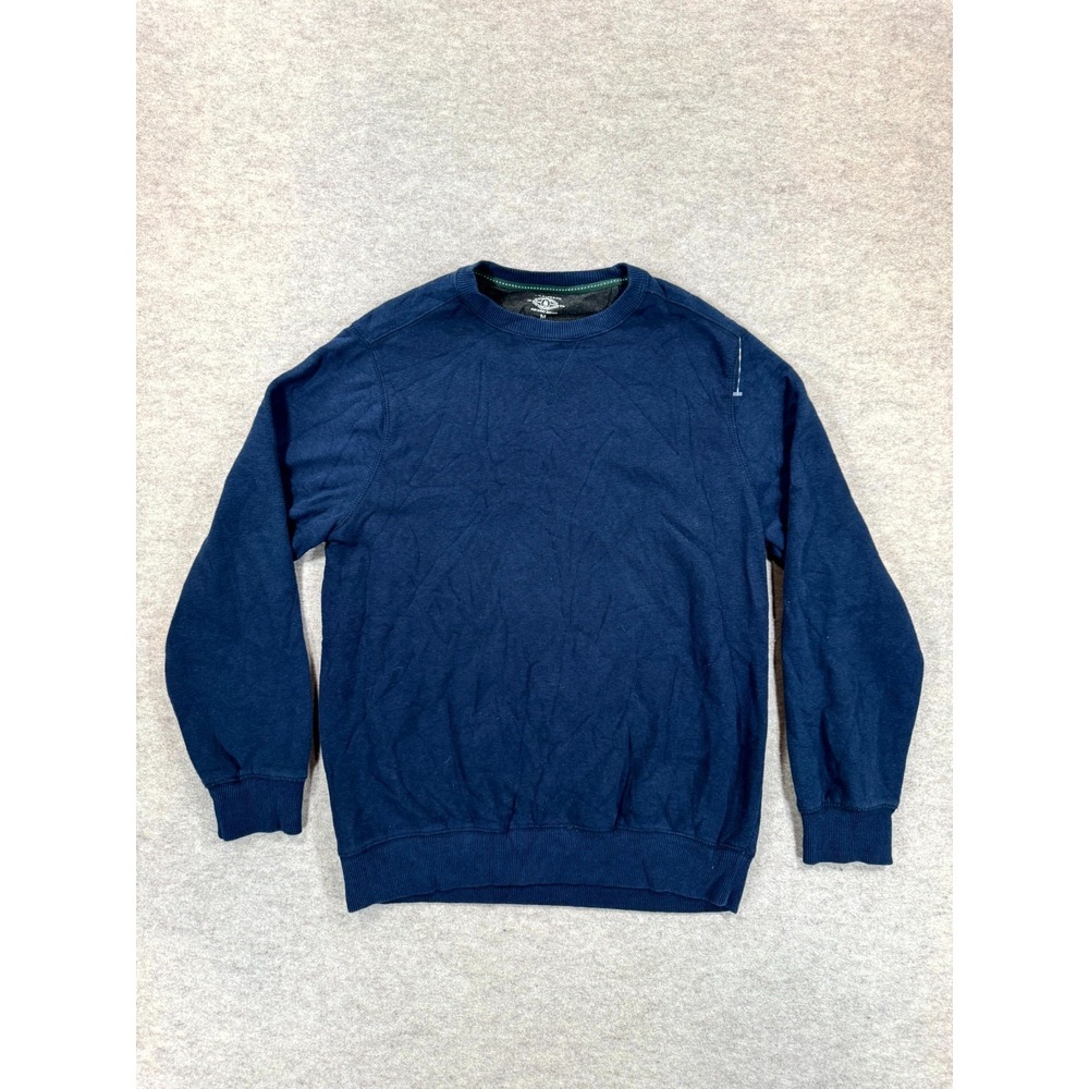 G.H. Bass Sweatshirt Mens Medium Navy Blue Crew Neck Pullover Fleece
